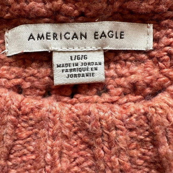 American Eagle mauve knit sweater‎ Large pointelle - Picture 4 of 7